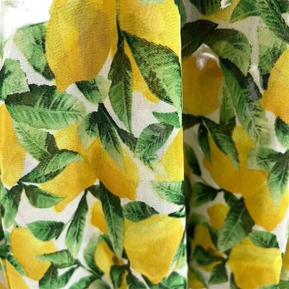 Sakkas Women's Maxi Skirt Lemon Print Tiered Asymmetrical Chiffon One Size Flowy - Picture 7 of 8